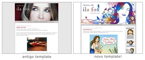 mudança de template antes e depois by ila fox