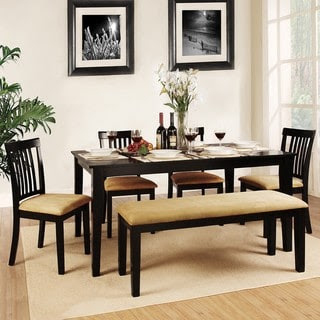 Wilma Black Mission Back Cushioned 6-piece Dining Set | Overstock