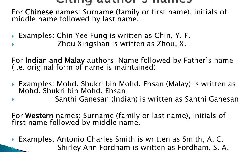 How To Cite Malay Names Apa - Voooty