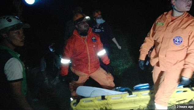 Rescuers have faced difficulty reaching the remote crash sites with stretchers being carried down to waiting ambulances