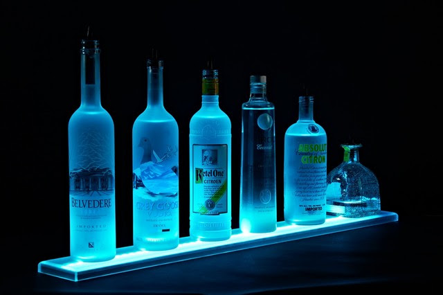 Liquor Shelf Display LED Lighted Bottle Display - eclectic - bar