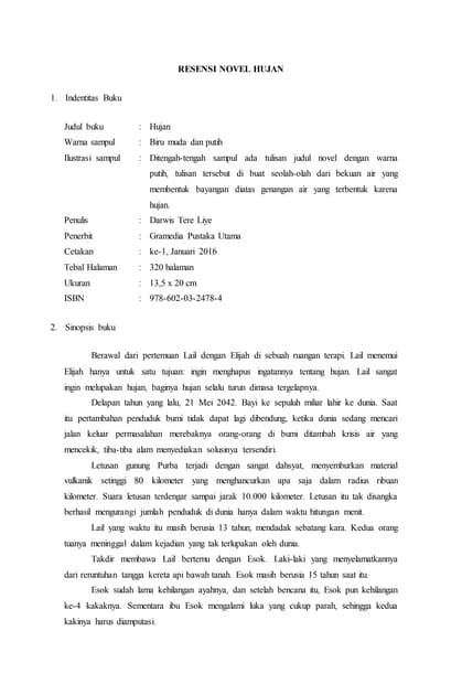 Contoh Teks Sinopsis Novel Cerpen