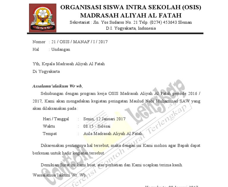 Contoh Kop Surat Osis Ma Contoh Kop Surat