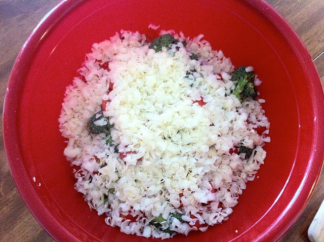 Grated White Cheddar Added to Salad