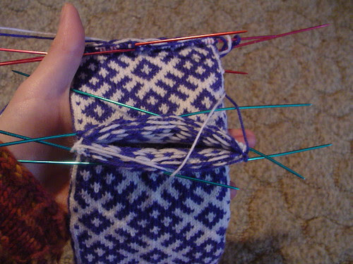 Komi Sock heel in process