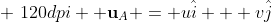 \bg_white \120dpi \mathbf{u}_A = u\hat{i} + v\hat{j}