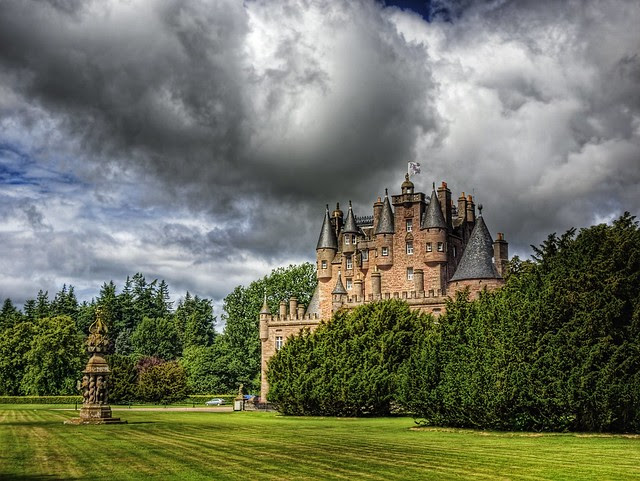 Glamis Castle and Sundial
