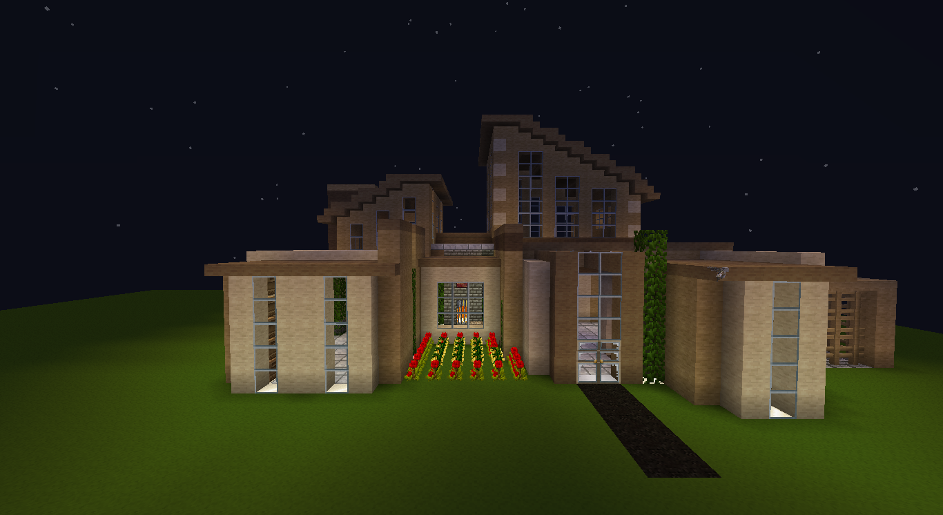 small modern house design in minecraft