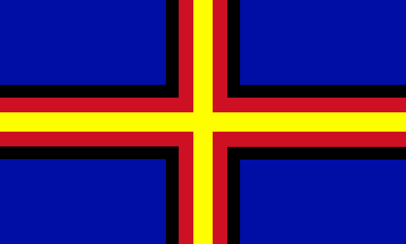 Blue Background Yellow Cross Flag - GOOGLESACK