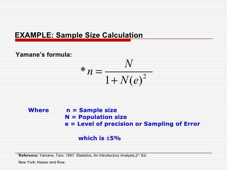 Sample Size Formula By Yamane Sample Web C