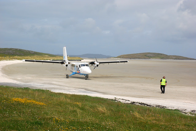Barra Airport, aye, the beach.