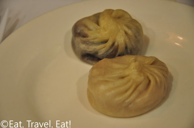 Closeup Red Bean and Taro Dumplings