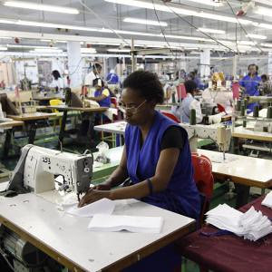 South African garment workers at the Zenzeleni factory in Durban. The industry has been affected by the labour unrest sweeping the country. by Pan-African News Wire File Photos