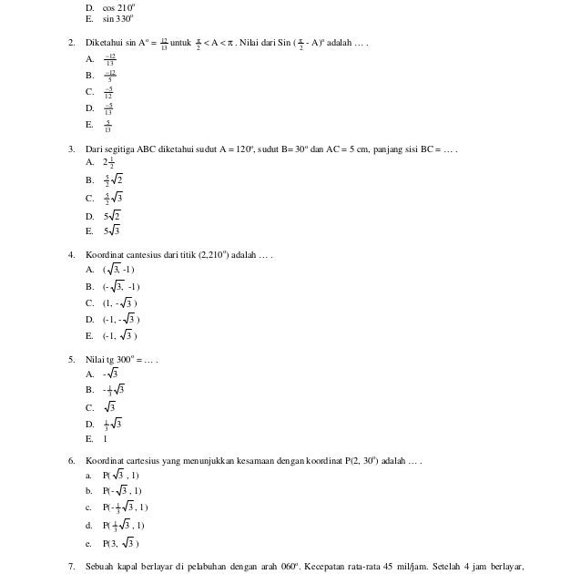 Contoh Soal: Soal Jawaban Matematika Kelas 12 Smk