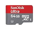 SanDisk Ultra Class 10 64GB microSDXC-Speicherkarte (inkl. SD-Adapter und kostenloser Memory Zone App) (volle Kapazität nur mit SDXC kompatiblen Endgeräten)