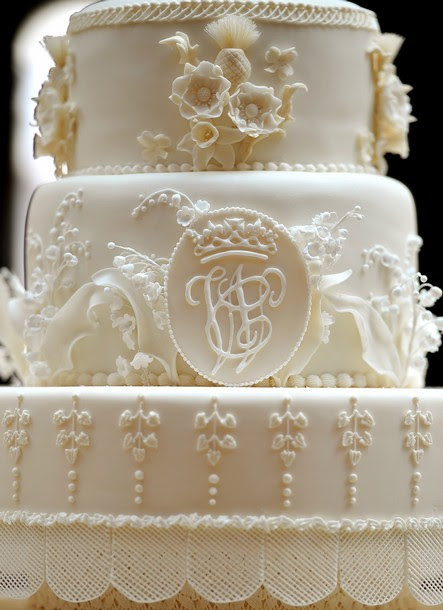 Detail of the wedding cake for The Duke and Duchess of Cambridge