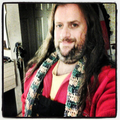 Fleece, scarf, and #overalls. I love when it gets cold!