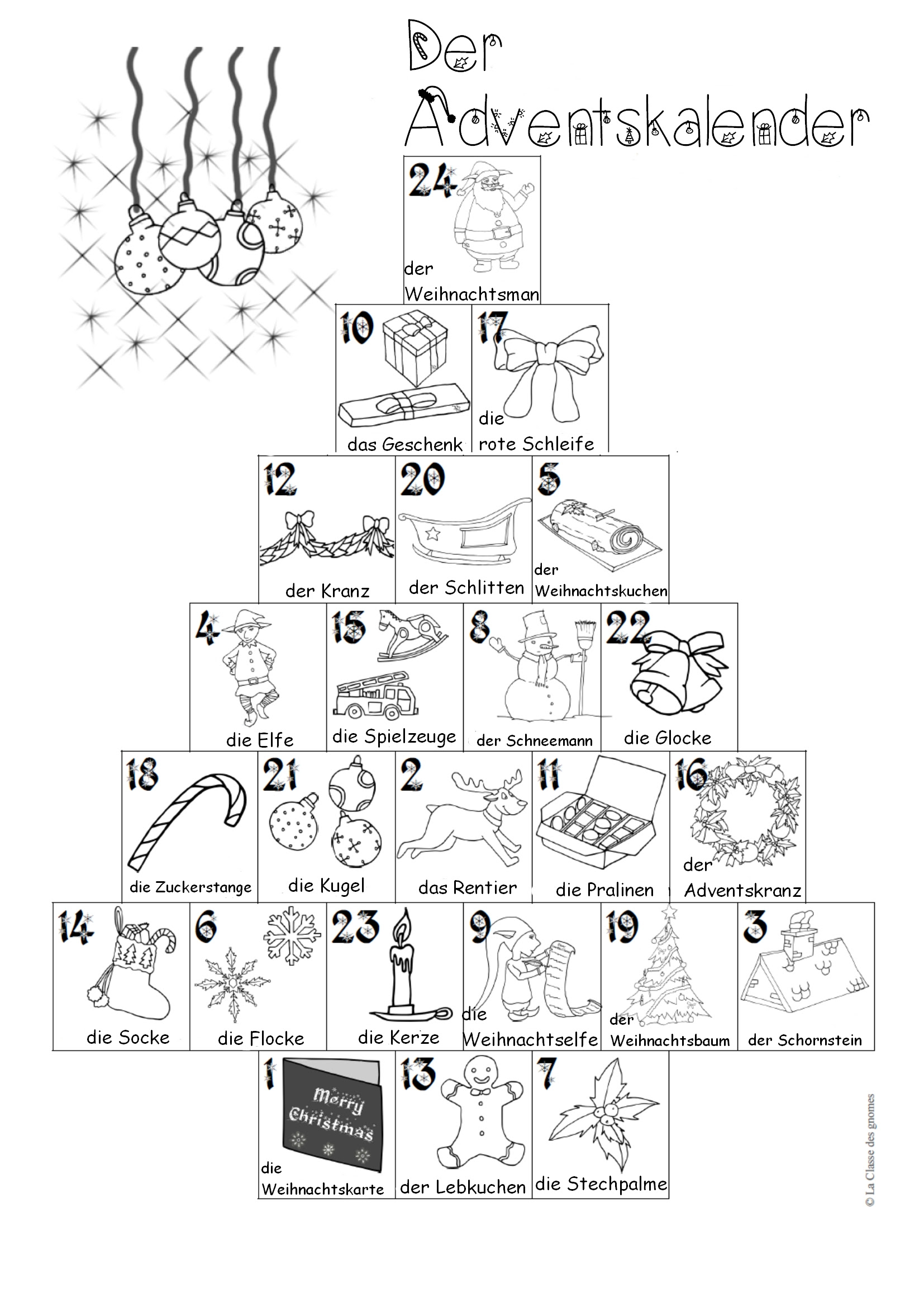Calendrier De L'avent à Colorier Maternelle Calendrier Avent Maternelle Coloriage | 30000 ++ collections de pages à