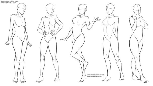 Featured image of post Standing Poses Female Body Drawing The basic features of this step are a large pelvis and a relatively narrow chest