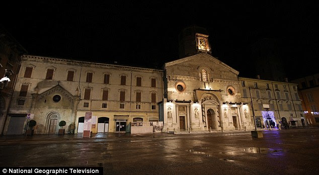 Impressive: The skeletons were thought to have been moved to the cathedral in Reggio Emilia in the 10th century