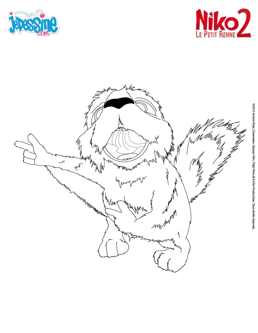 Belle Coloriage Niko Le Petit Renne  Imprimer et Obtenir une Coloriage