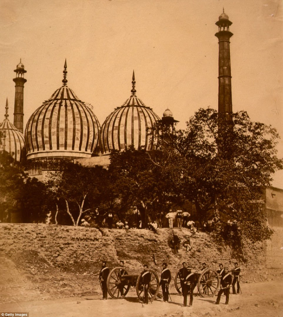 The Khynabee Gate mosque in Delhi, photographed at the time of the Indian uprising against British colonial rule