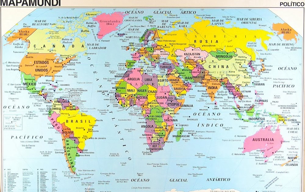 25 Encantador Mapa Planisferio Con Sus Nombres