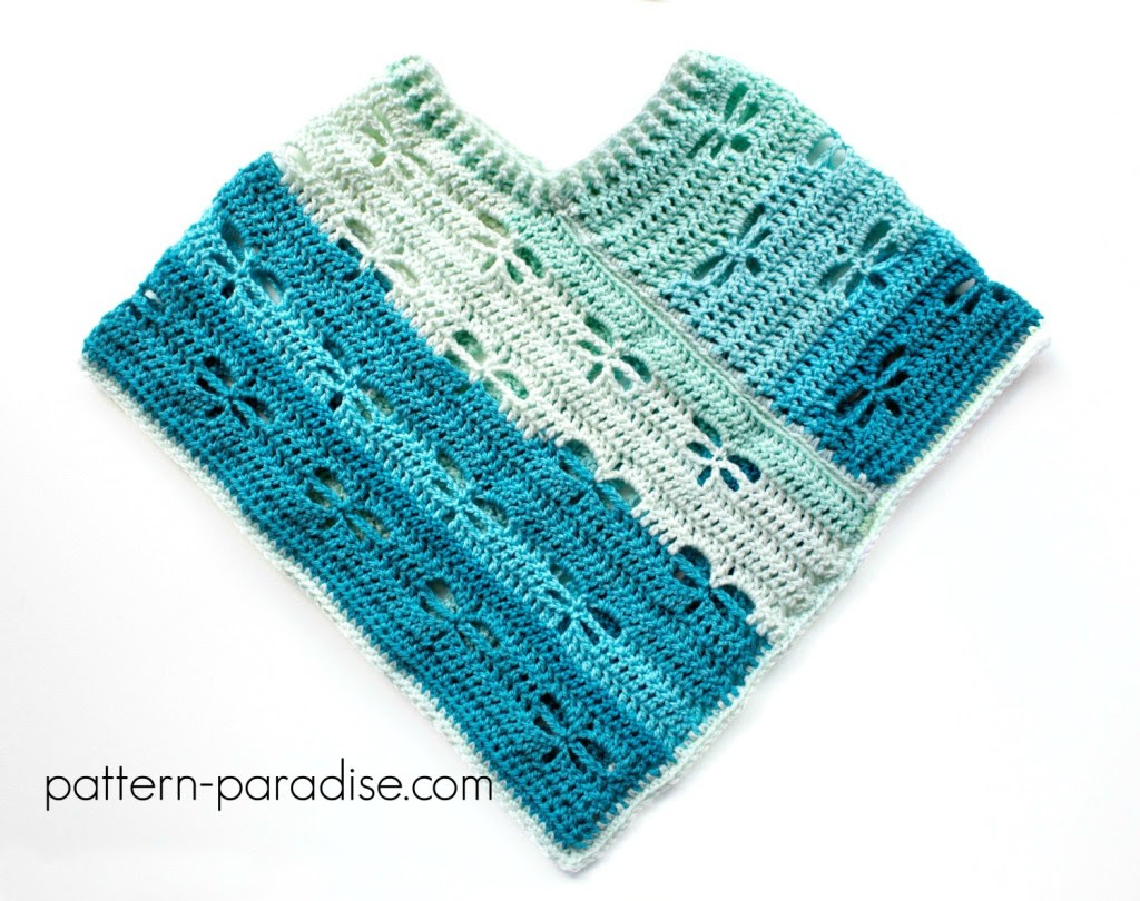 Free Crochet Pattern Dragonfly Poncho by Pattern-Paradise.com