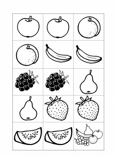 Obst Memory Zum Ausmalen - Malvorlagen