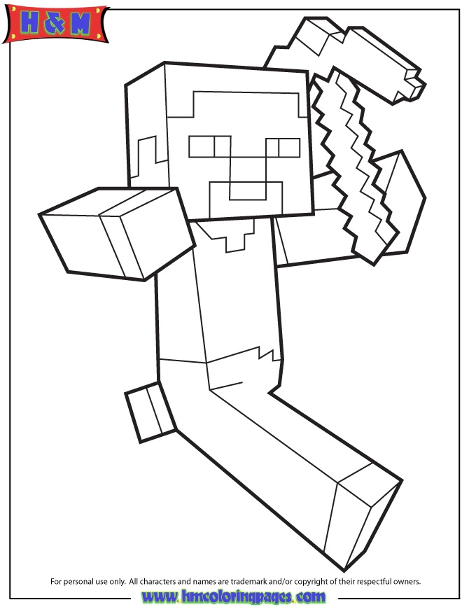 Minecraft Coloring Pages Herobrine