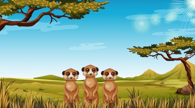 Ausmalbild Erdmännchen
