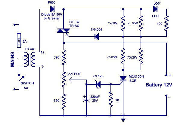 12v Lead Acid Battery Charger Circuit Diagram - Circuit ...
