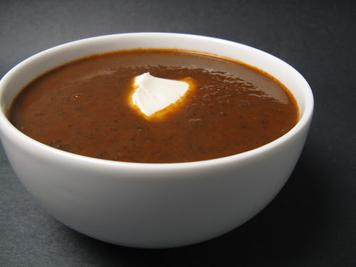 Roasted Red Pepper & Black Bean Soup