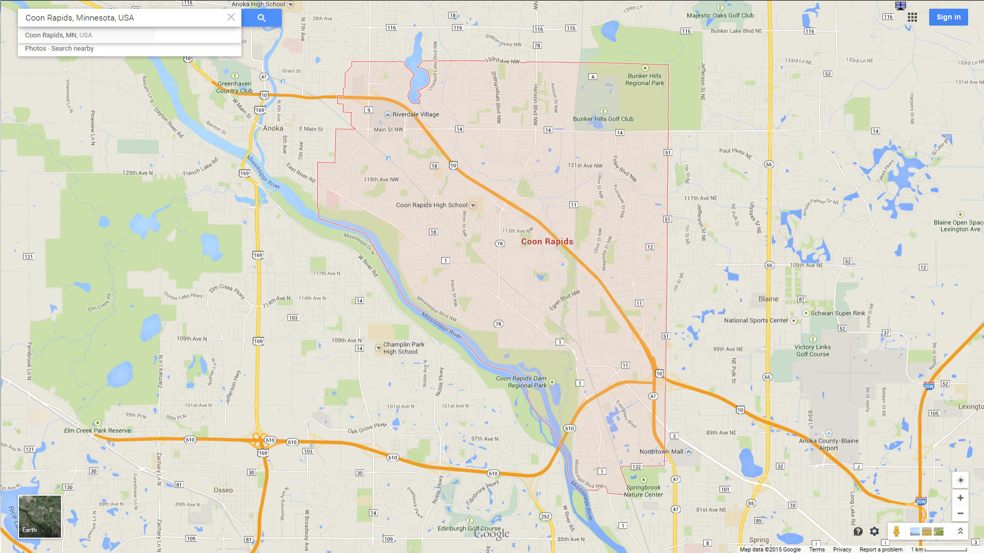Coon Rapids, Minnesota Map