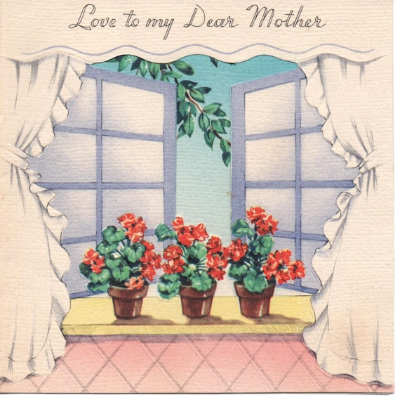 VINTAGE Greeting Card MOTHER'S Day 1942 "Love to my Dear Mother"