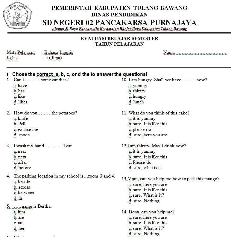 Contoh Soal Essay Bahasa Inggris Kelas 8 Semester 1 Kurikulum 2013 Skuylahhu