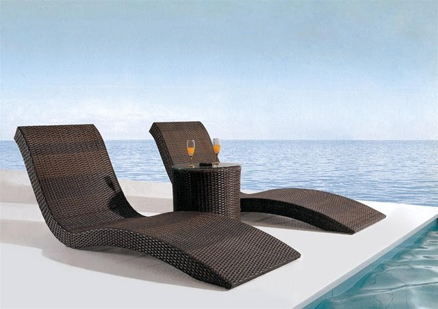 Arthen 3-Pieced Patio Lounge Set - tropical - outdoor chaise