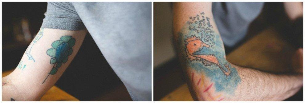 This Amazing Father Tattoos His Son’s Creations. Doodles!
