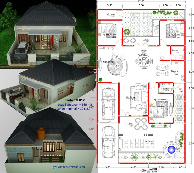 Denah Rumah 2 Lantai Lengkap Dengan Tampak Dan Potongan Denah Rumah 2 Lantai Lengkap Dengan Tampak Dan Potongan
