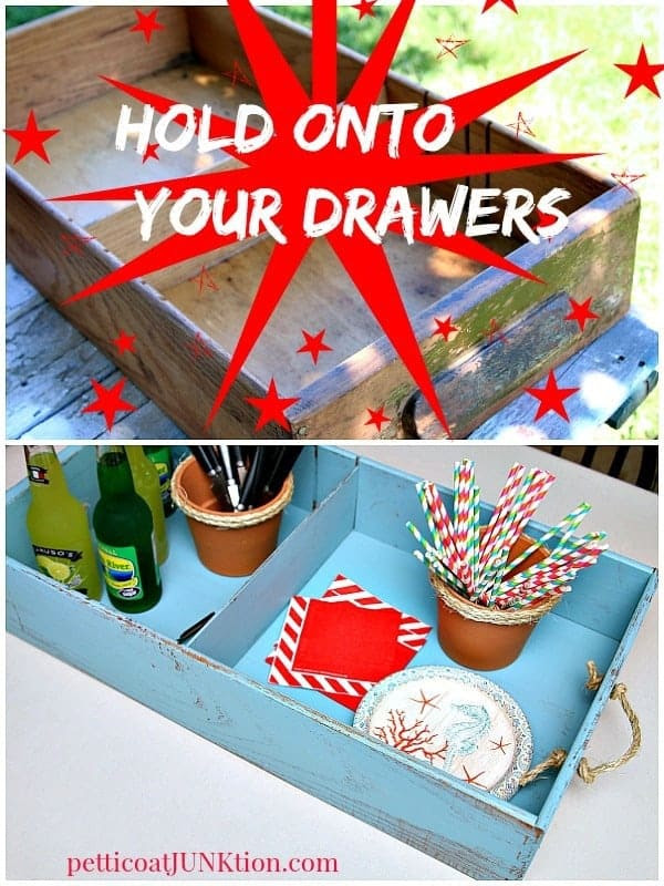 Hold Onto Your Drawers Petticoat Junktion Wood Drawer Serving Tray