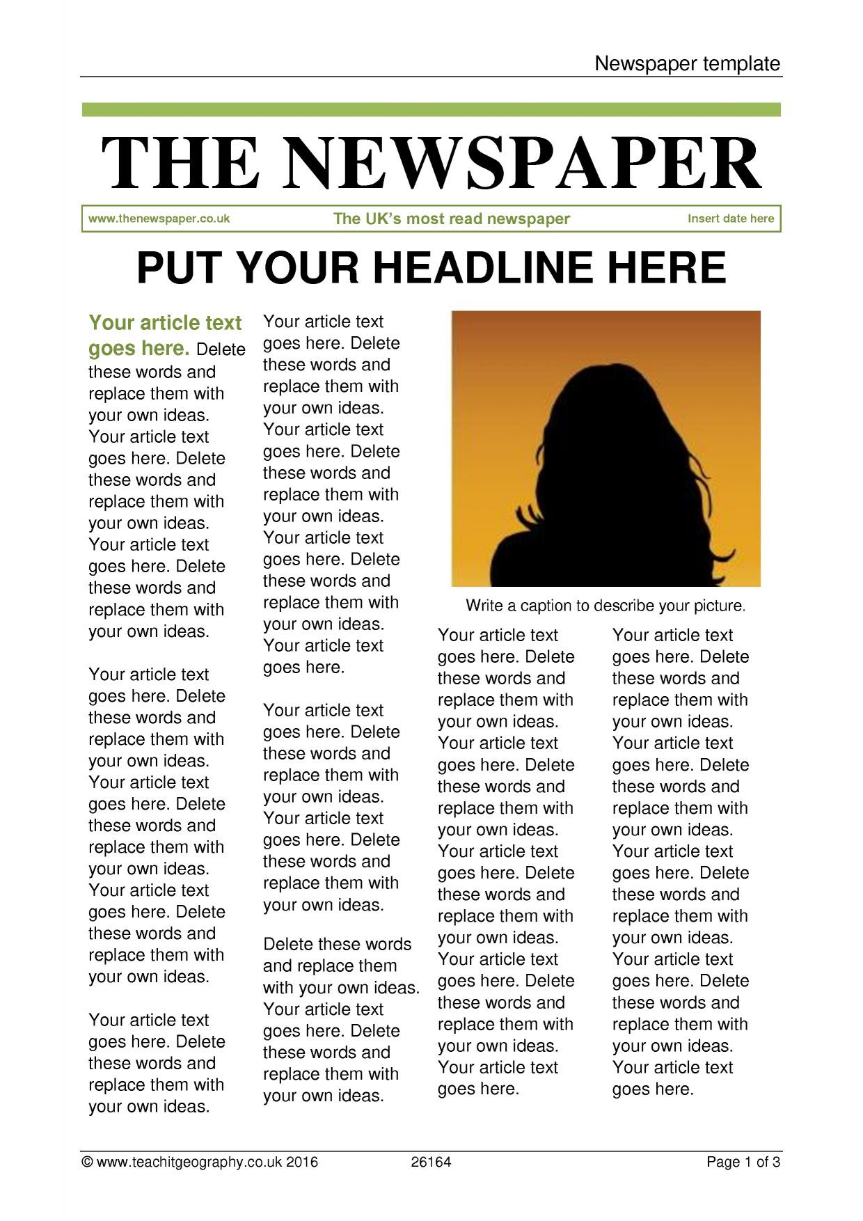 Newspaper Examples 6 School Newspaper Templates Free Sample 
