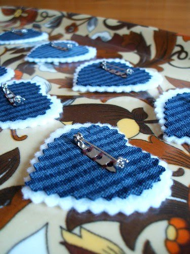 WIP: vintage sanderson fabric brooches