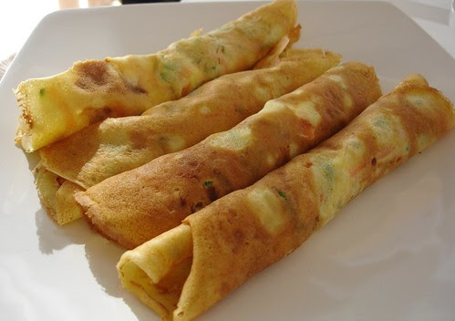 Vegetable crepes with cottage filling