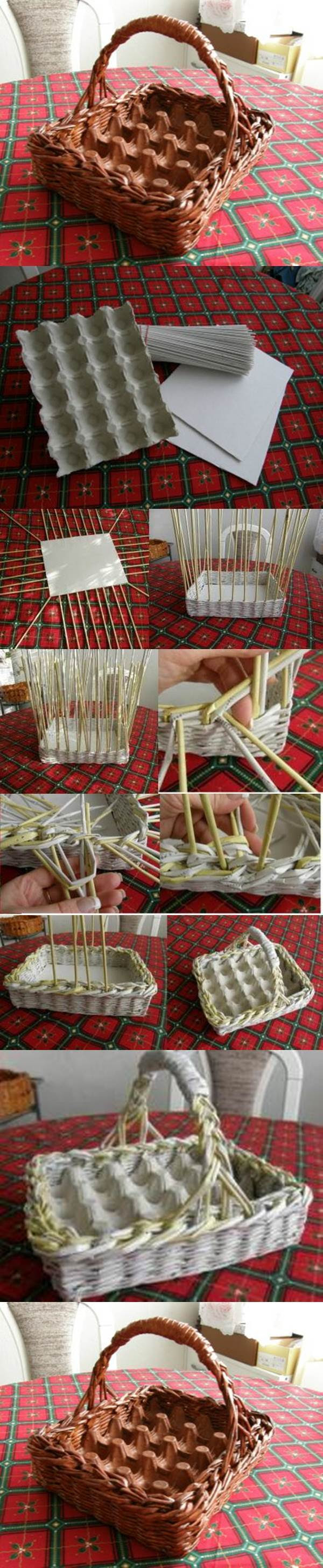DIY Woven Paper Easter Egg Basket and Tray 2