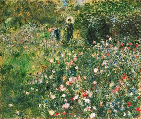 Pierre-Auguste Renoir - Mujer con parasol en el jardín