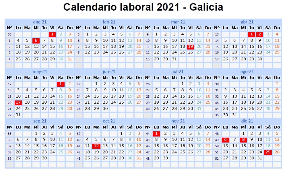 Calendario Laboral Vigo 2021 Para Imprimir Calendario Mar 2021