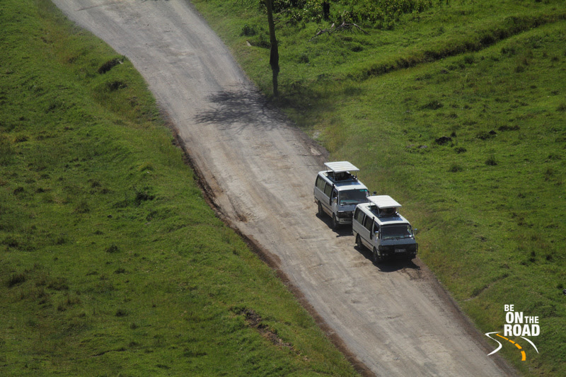 Typical Safari vans of Kenya with their open hoods - ideal for sun, rain and protection (cheaper too when compared to land cruisers and land rovers)