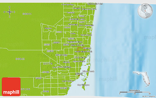 Physical 3D Map of ZIP Code 33179