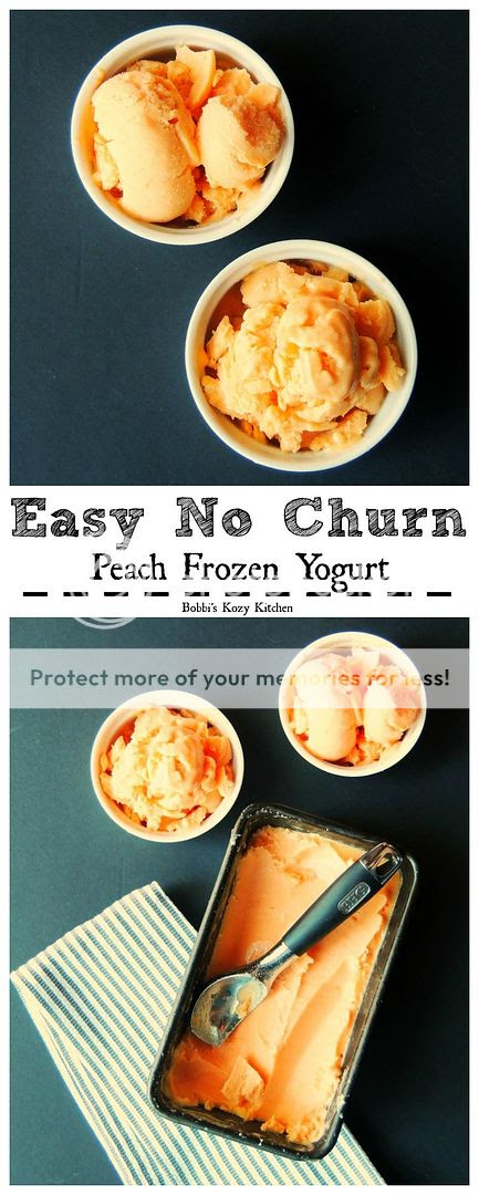 Easy No Churn Peach Frozen Yogurt - quick and easy, this frozen yogurt is better than any store bought version you can find! | From www.bobbiskozykitchen.com