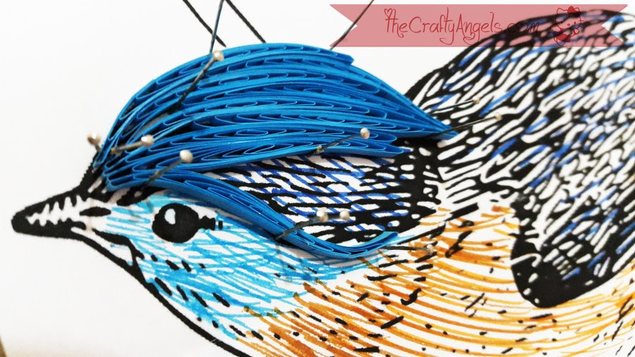 quilled bird quilling combing technique tutorial (2)